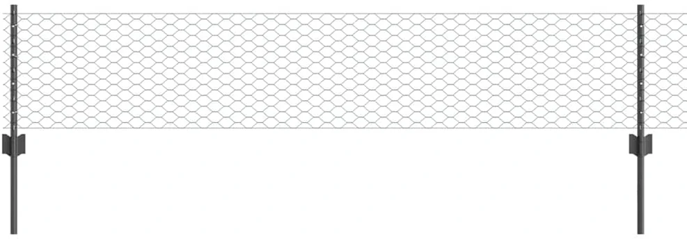 Hexagonal Fence with Post 10 x 0,4 m PVC dengtas plienas Pilka