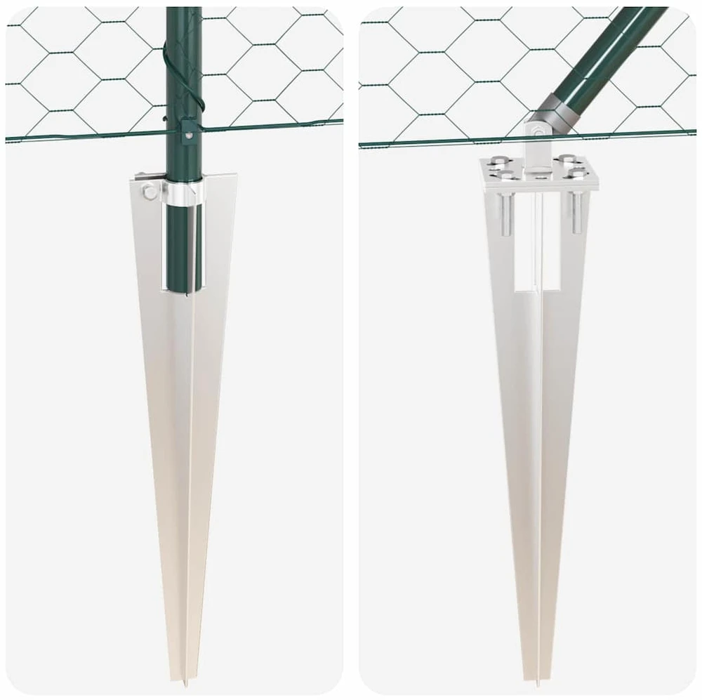 Hexagonal Fence with Post 10 x 0,4 m PVC dengtas plienas Žalia
