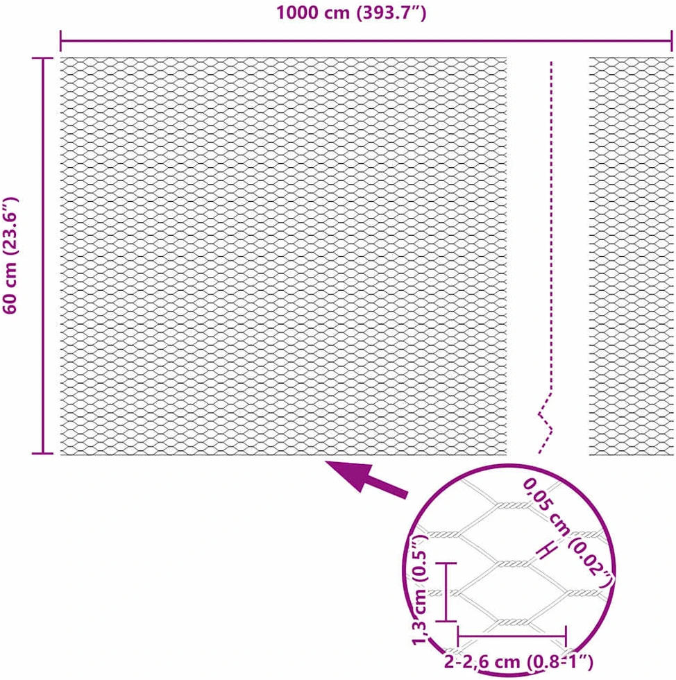 Hexagonal Fence with Post 10 x 0,6 m Galvanizuotas plienas