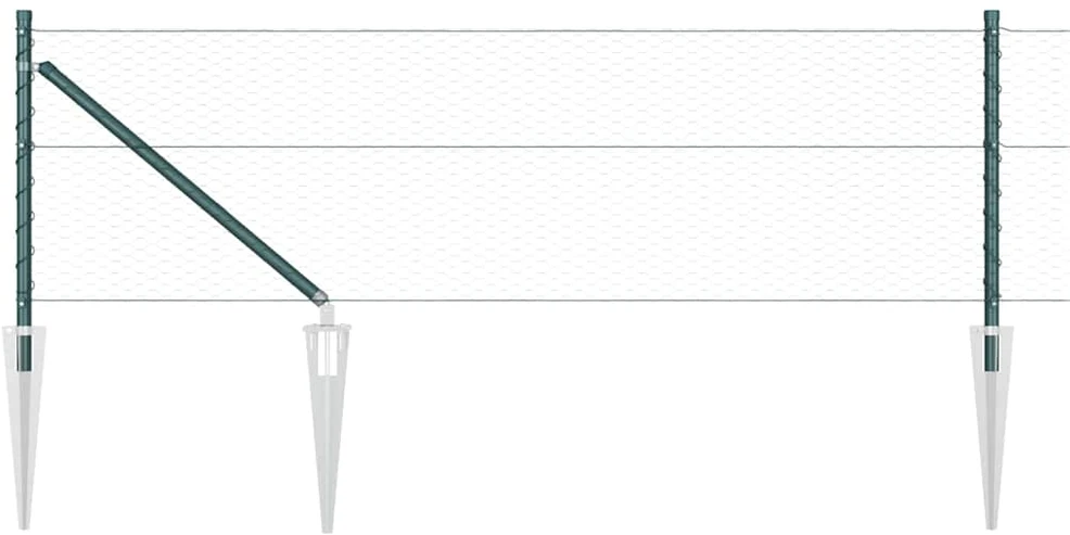 Hexagonal Fence with Post 10 x 0,6 m PVC dengtas plienas Žalia