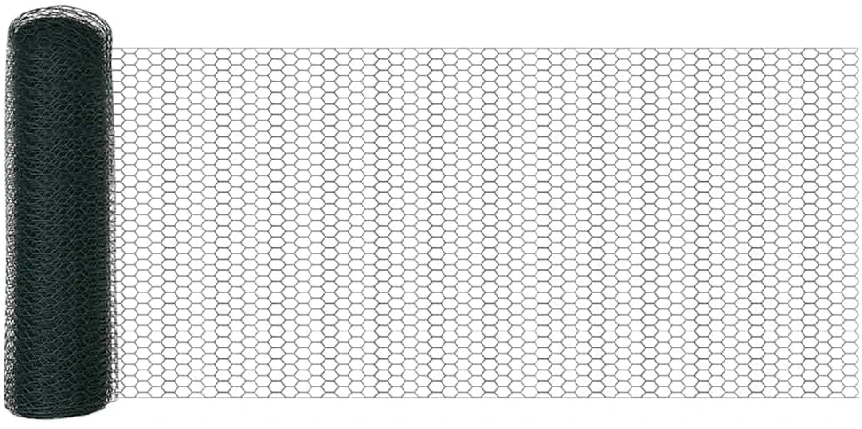 Hexagonal Fence with Post 10 x 0,8 m PVC dengtas plienas Žalia