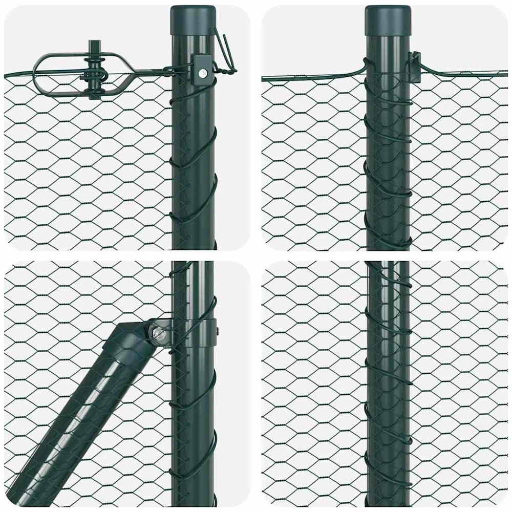 Hexagonal Fence with Post 10 x 0,8 m PVC dengtas plienas Žalia