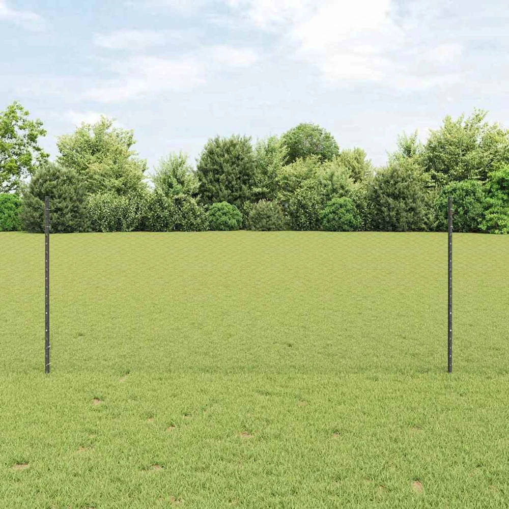 Hexagonal Fence with Post 10 x 1 m PVC dengtas plienas Pilka
