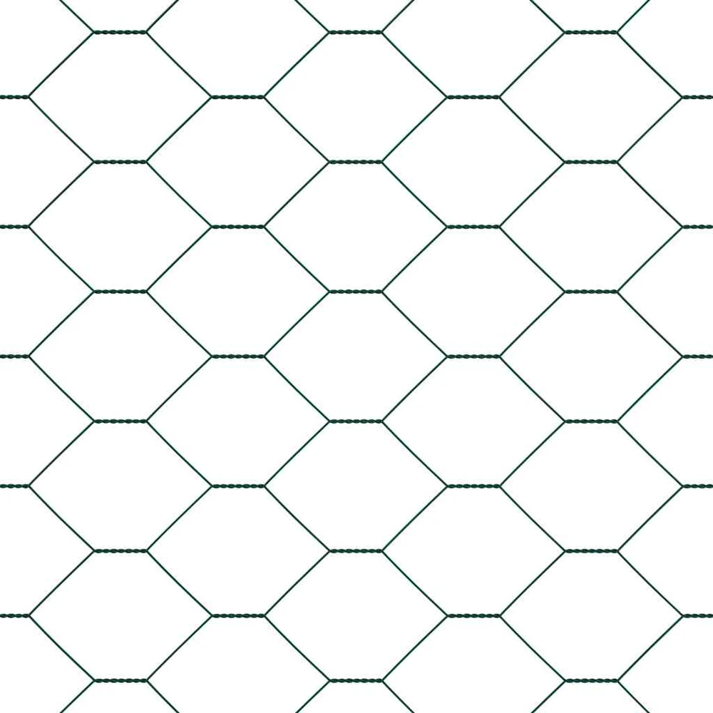 Hexagonal Fence with Post 10 x 1 m PVC dengtas plienas Žalia