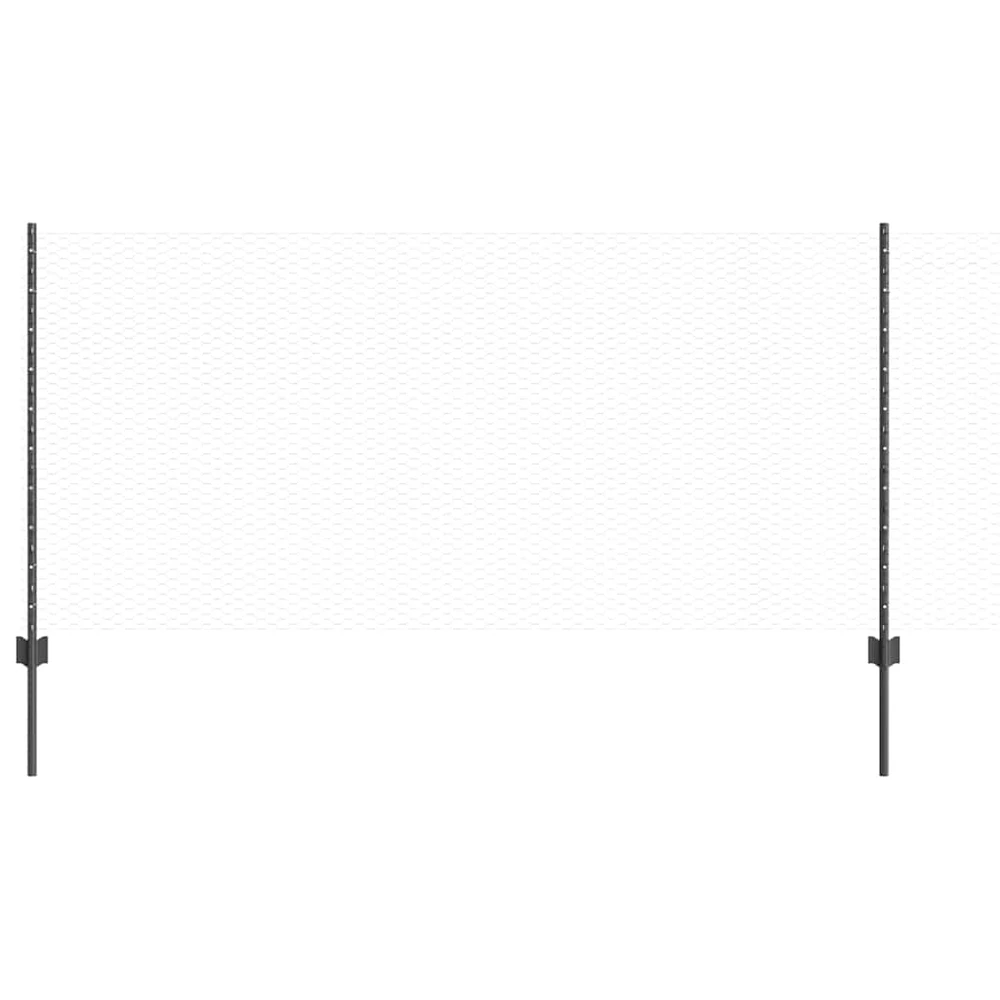Hexagonal Fence with Post 10 x 1 m PVC dengtas plienas Pilka