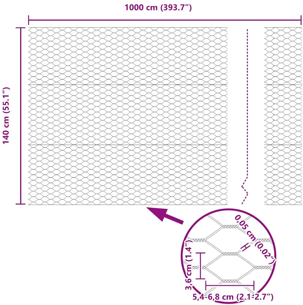 Hexagonal Fence with Post 10 x 1,4 m Galvanizuotas plienas