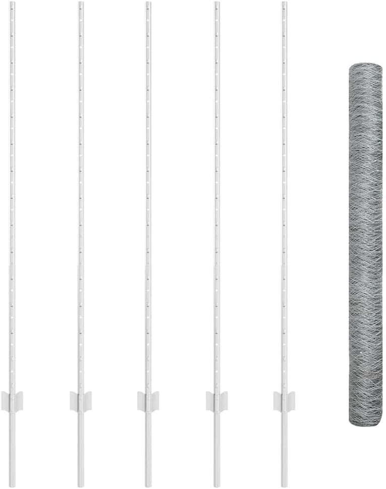 Hexagonal Fence with Post 10 x 1,4 m Galvanizuotas plienas