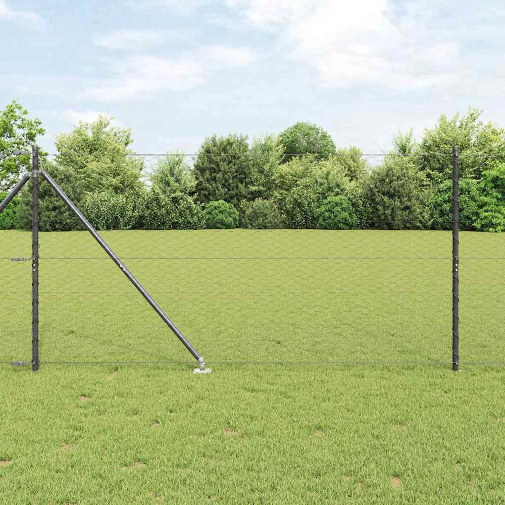 Hexagonal Fence with Post 10 x 1,4 m PVC dengtas plienas Pilka