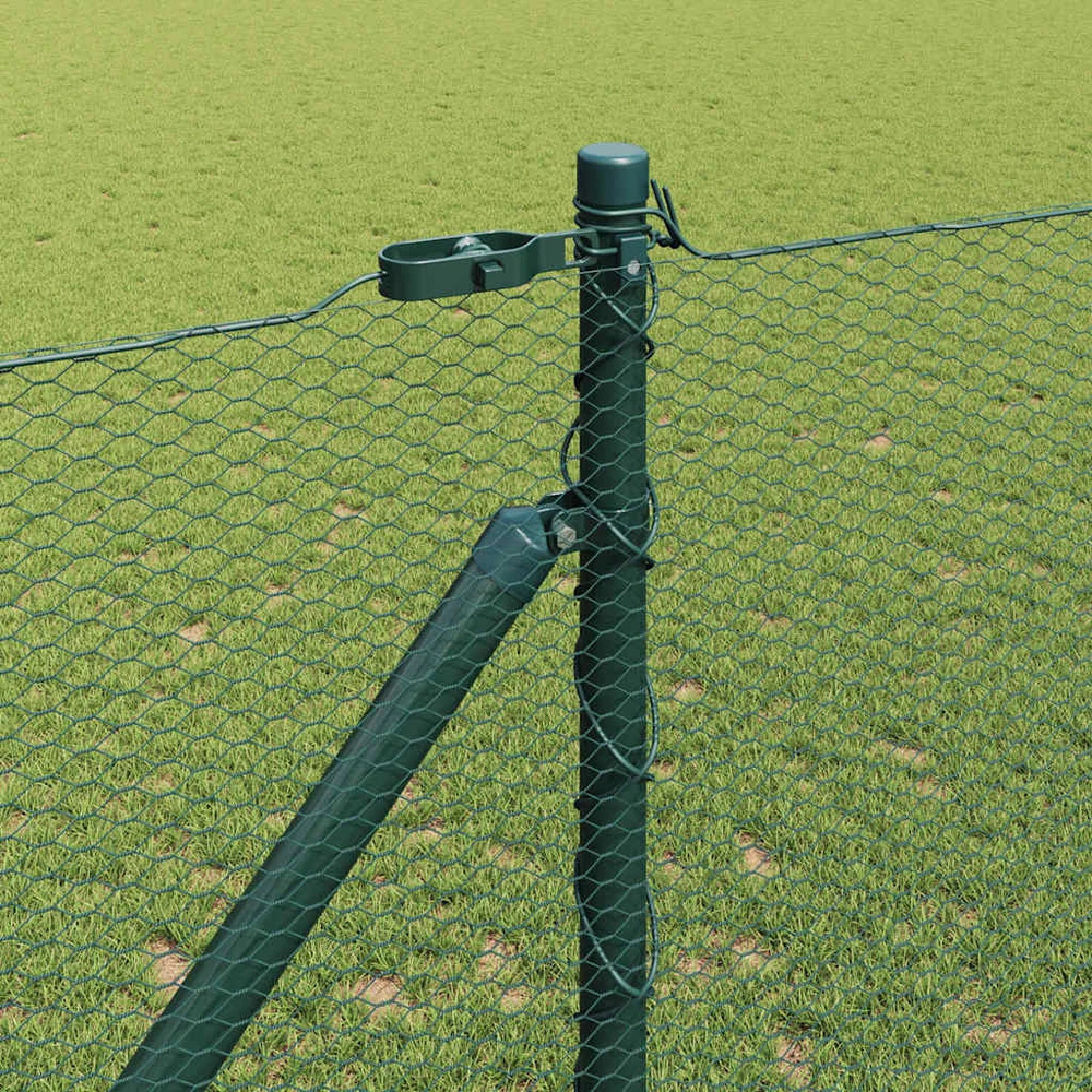 Hexagonal Fence with Post 10 x 1,4 m PVC dengtas plienas Žalia