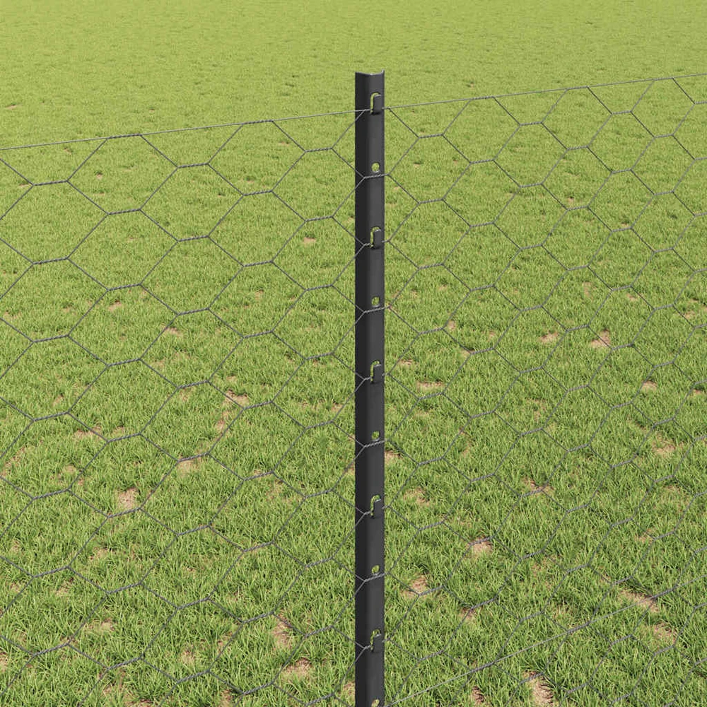 Hexagonal Fence with Post 10 x 1,4 m PVC dengtas plienas Pilka