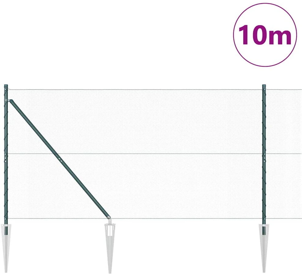 Hexagonal Fence with Post 10 x 1,4 m PVC dengtas plienas Žalia