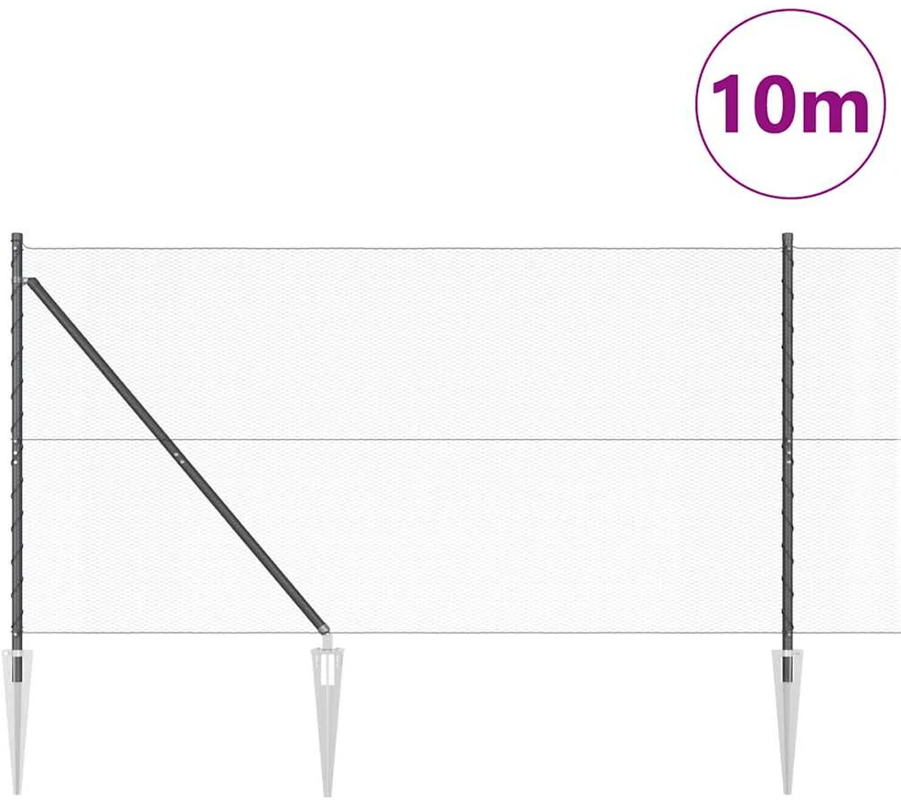 Hexagonal Fence with Post 10 x 1,4 m PVC dengtas plienas Pilka