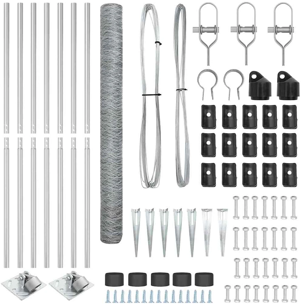 Hexagonal Fence with Post 10 x 1,5 m Galvanizuotas plienas