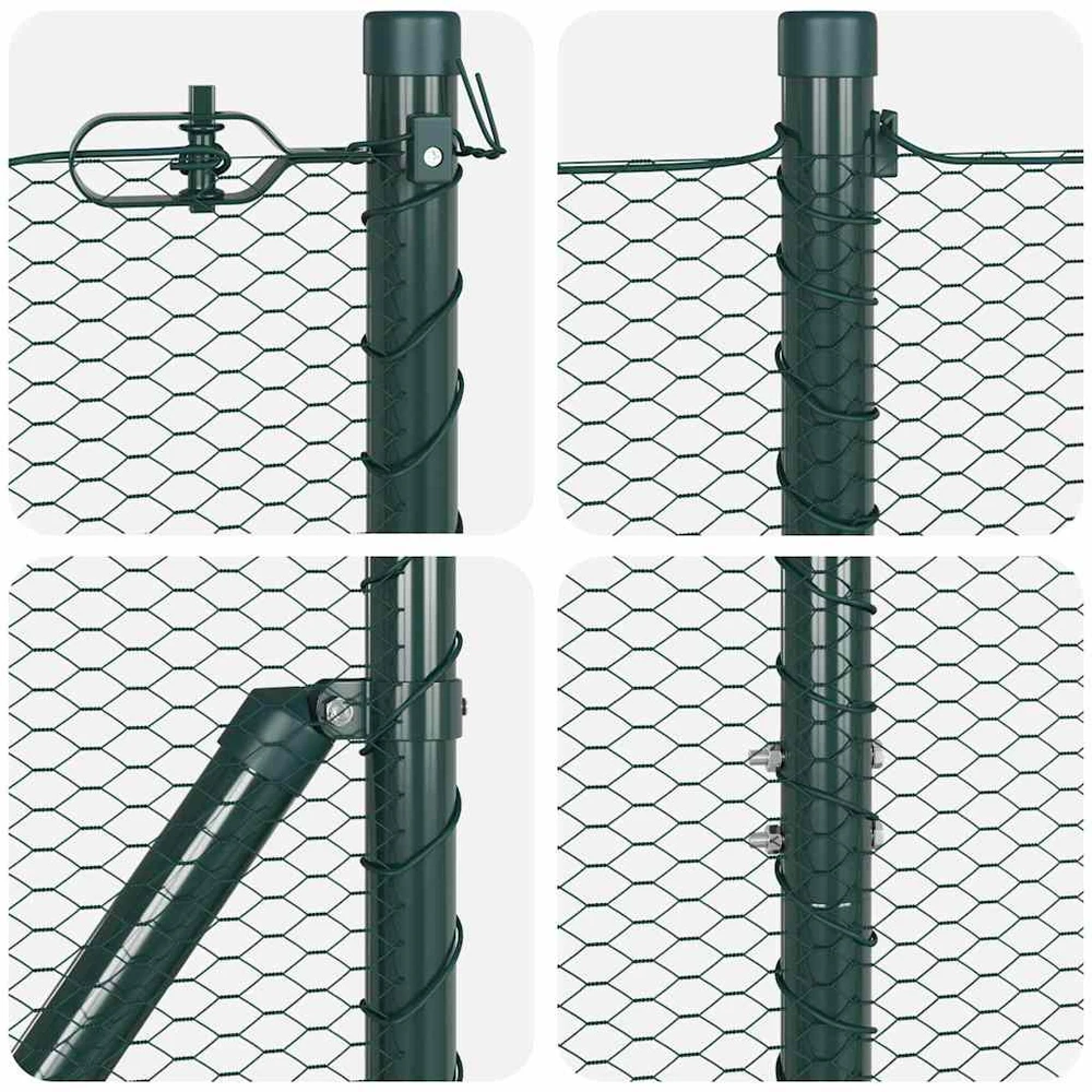 Hexagonal Fence with Post 10 x 1,5 m PVC dengtas plienas Žalia