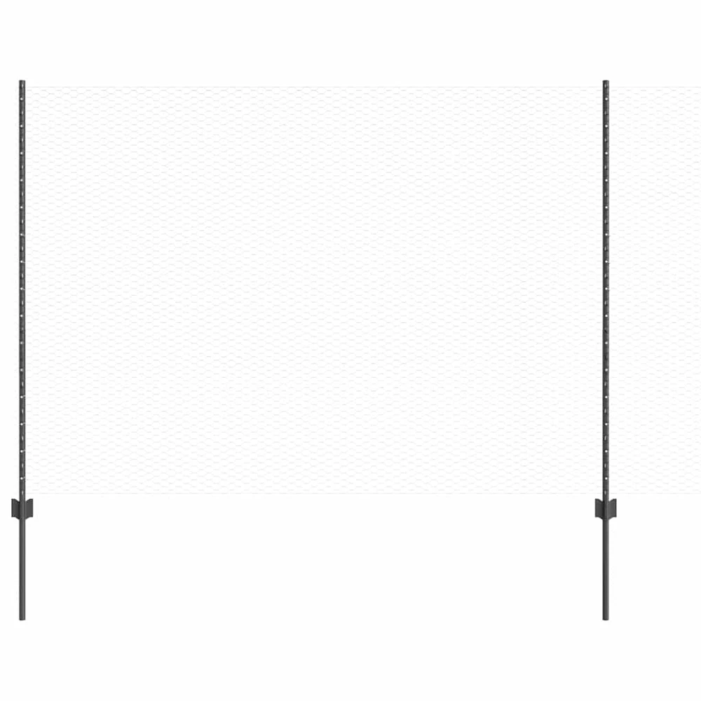 Hexagonal Fence with Post 10 x 1,6 m PVC dengtas plienas Pilka