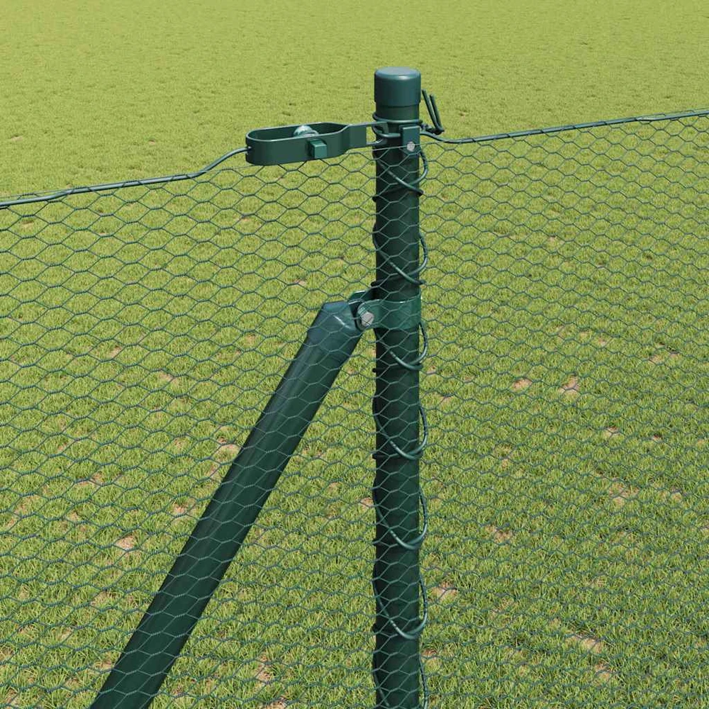 Hexagonal Fence with Post 10 x 1,6 m PVC dengtas plienas Žalia