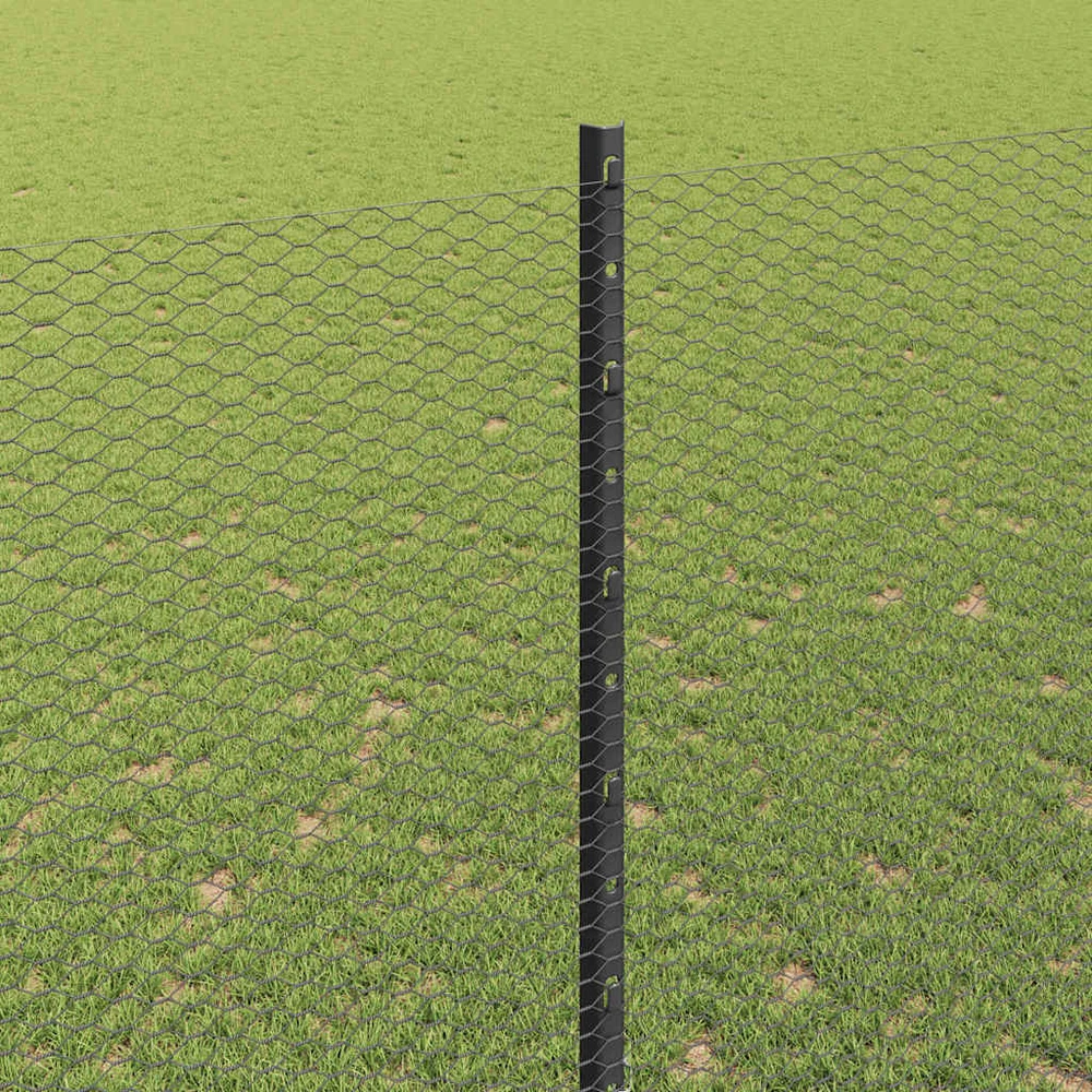 Hexagonal Fence with Post 10 x 1,6 m PVC dengtas plienas Pilka