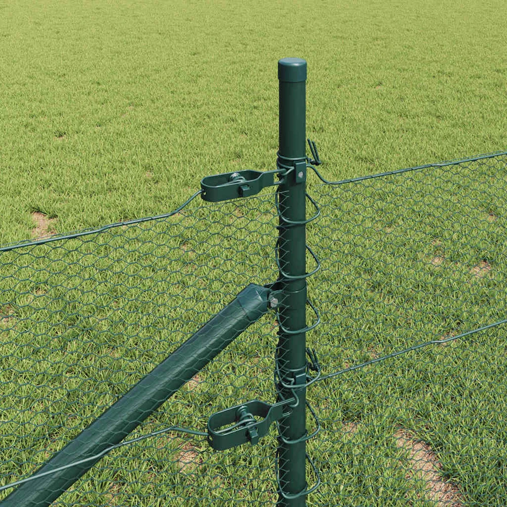 Hexagonal Fence with Post 100 x 0,4 m PVC dengtas plienas Žalia