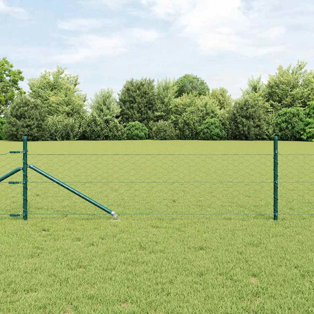 Hexagonal Fence with Post 100 x 0,4 m PVC dengtas plienas Žalia