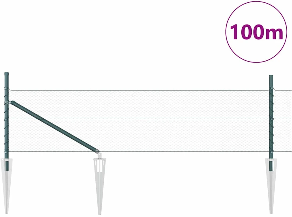 Hexagonal Fence with Post 100 x 0,4 m PVC dengtas plienas Žalia