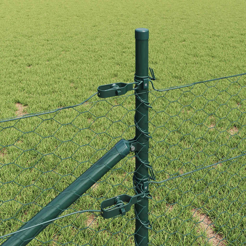 Hexagonal Fence with Post 100 x 0,5 m PVC dengtas plienas Žalia