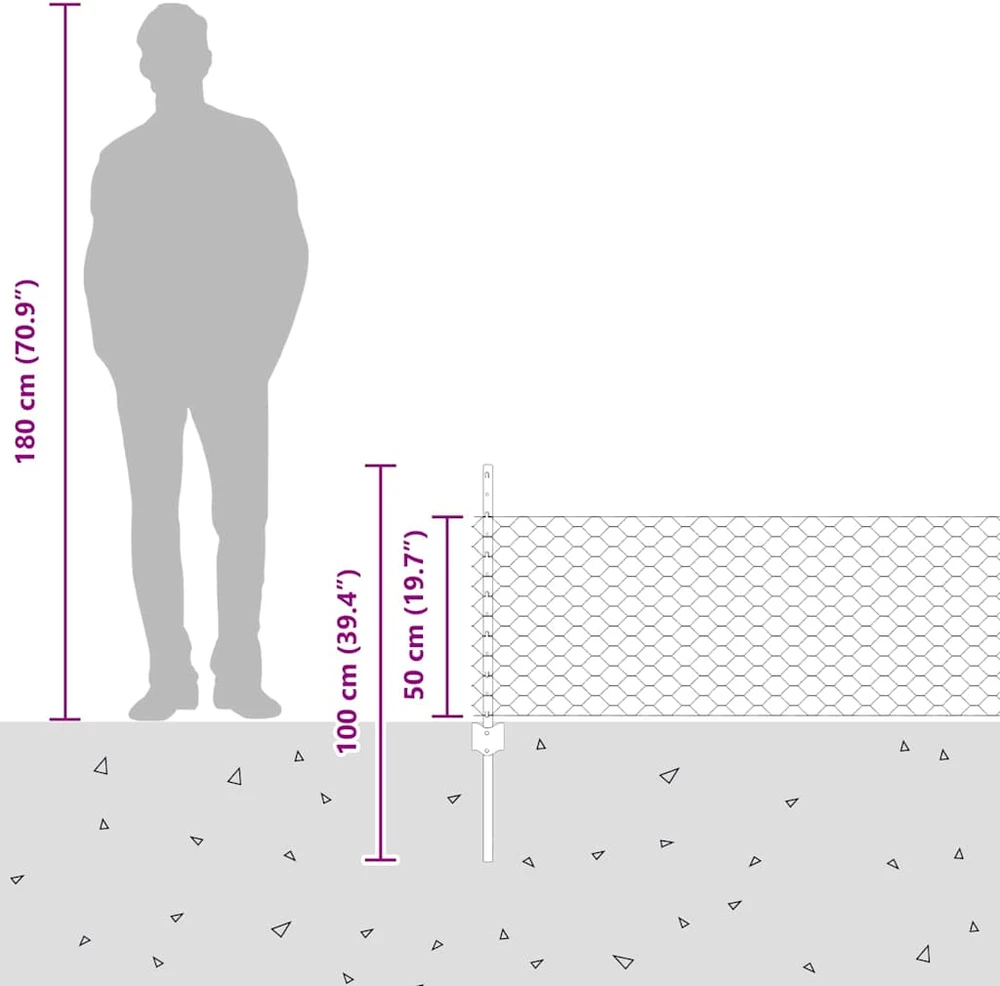 Hexagonal Fence with Post 100 x 0,5 m PVC dengtas plienas Žalia