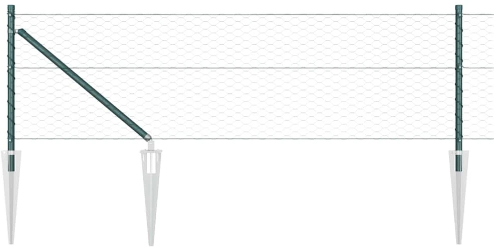 Hexagonal Fence with Post 100 x 0,6 m PVC dengtas plienas Žalia