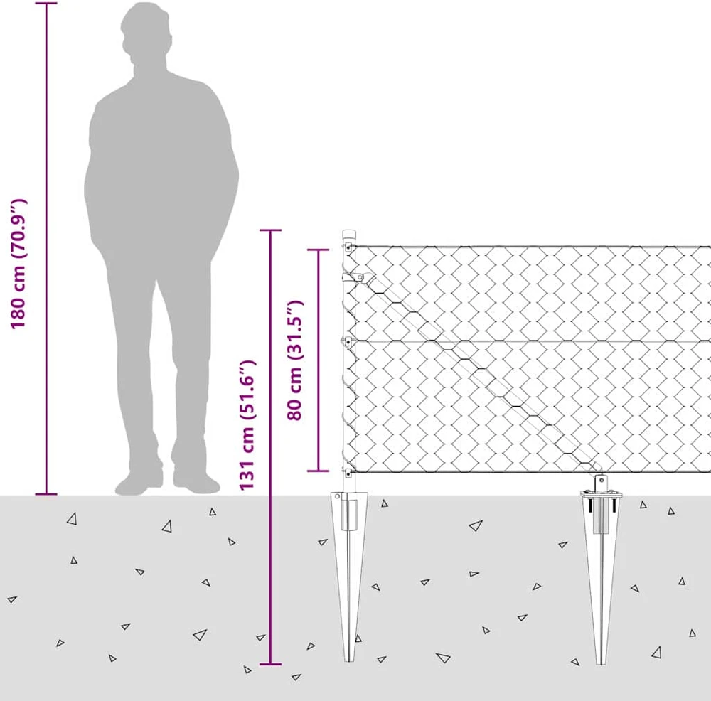 Hexagonal Fence with Post 100 x 0,8 m PVC dengtas plienas Žalia