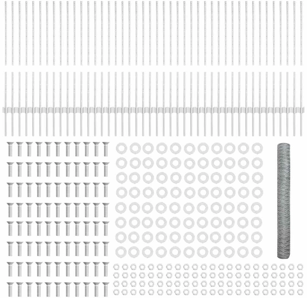 Hexagonal Fence with Post 100 x 1 m Galvanizuotas plienas