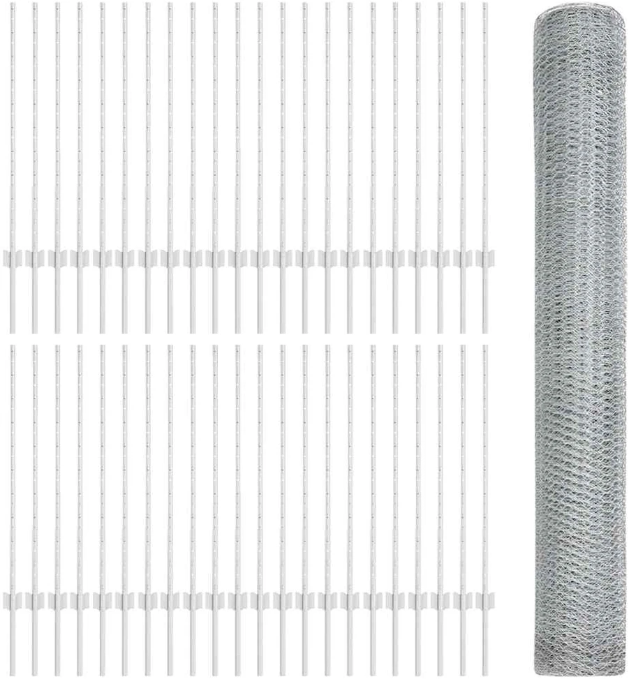 Hexagonal Fence with Post 100 x 1 m Galvanizuotas plienas