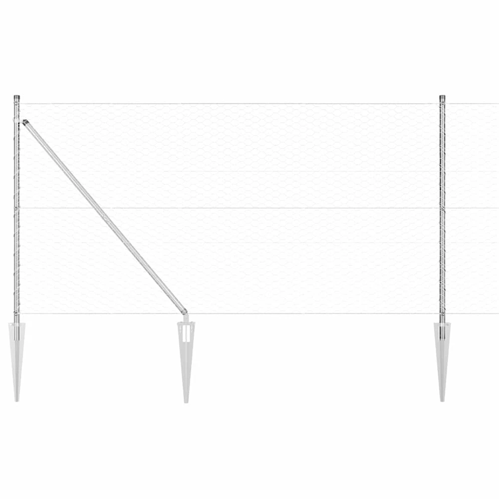 Hexagonal Fence with Post 100 x 1 m Galvanizuotas plienas