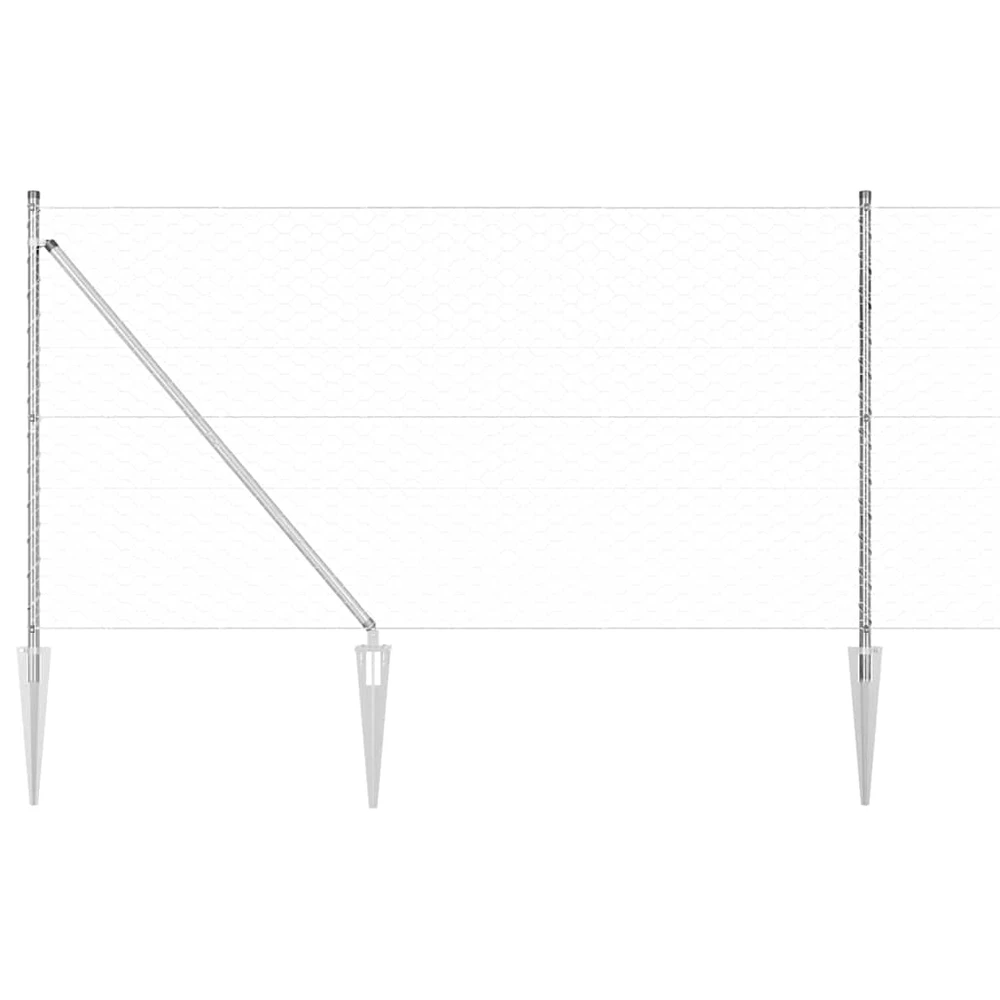 Hexagonal Fence with Post 100 x 1 m Galvanizuotas plienas