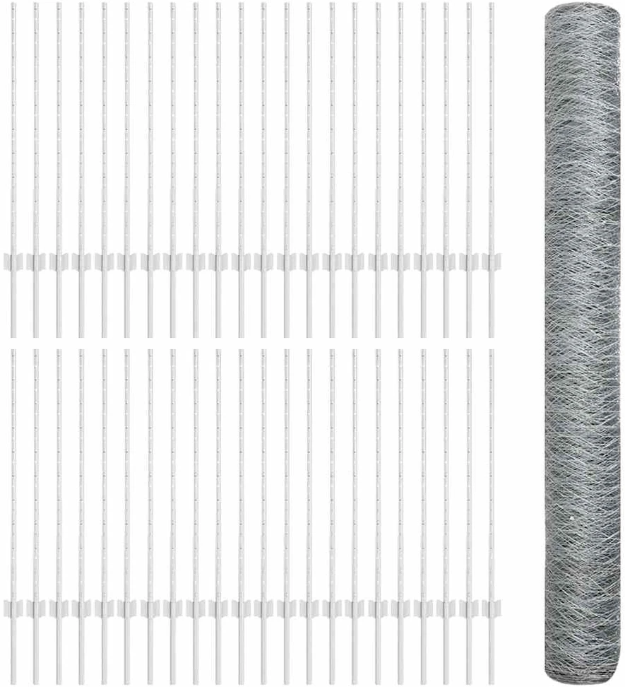 Hexagonal Fence with Post 100 x 1 m Galvanizuotas plienas