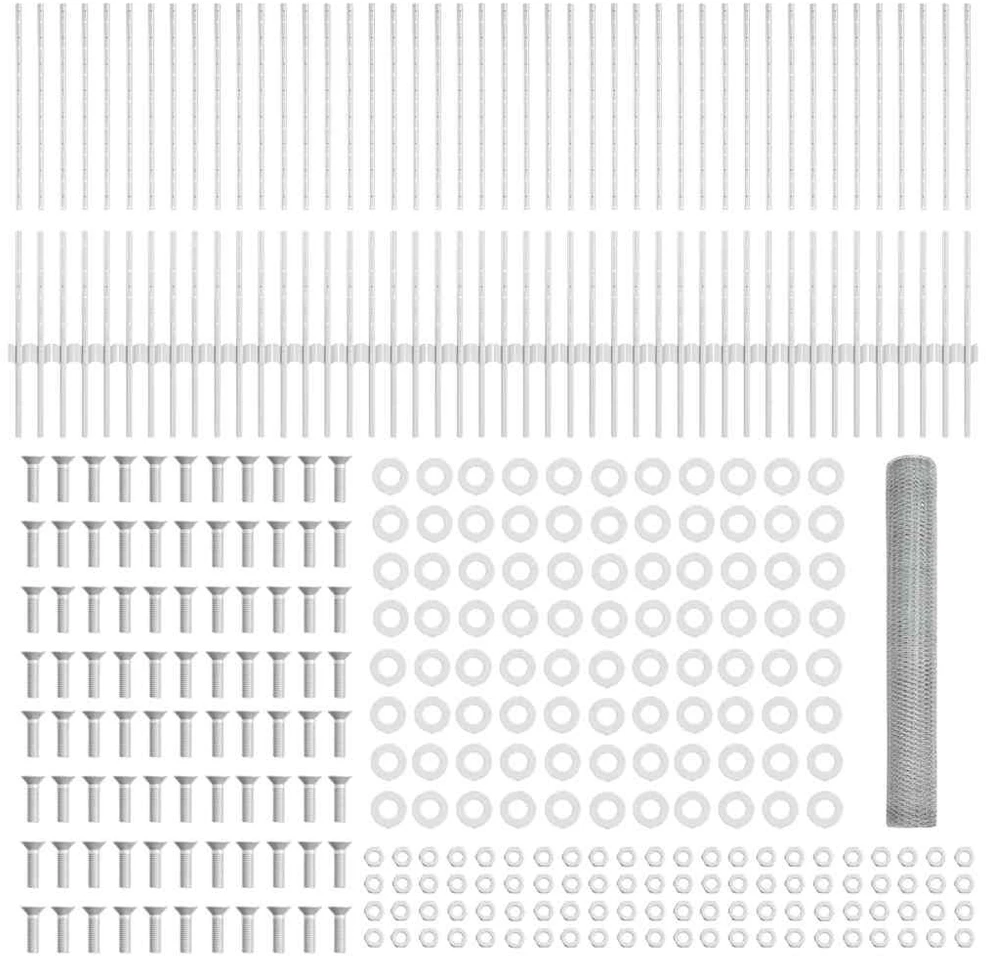 Hexagonal Fence with Post 100 x 1 m Galvanizuotas plienas
