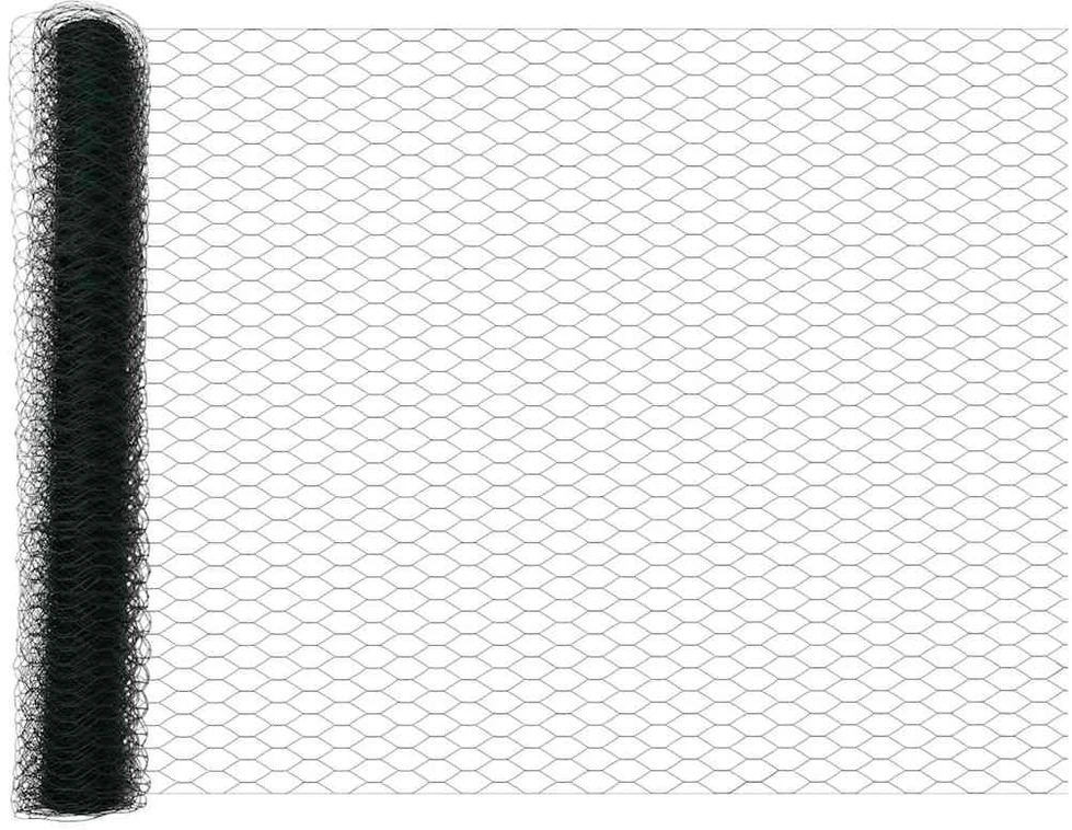 Hexagonal Fence with Post 100 x 1 m PVC dengtas plienas Žalia