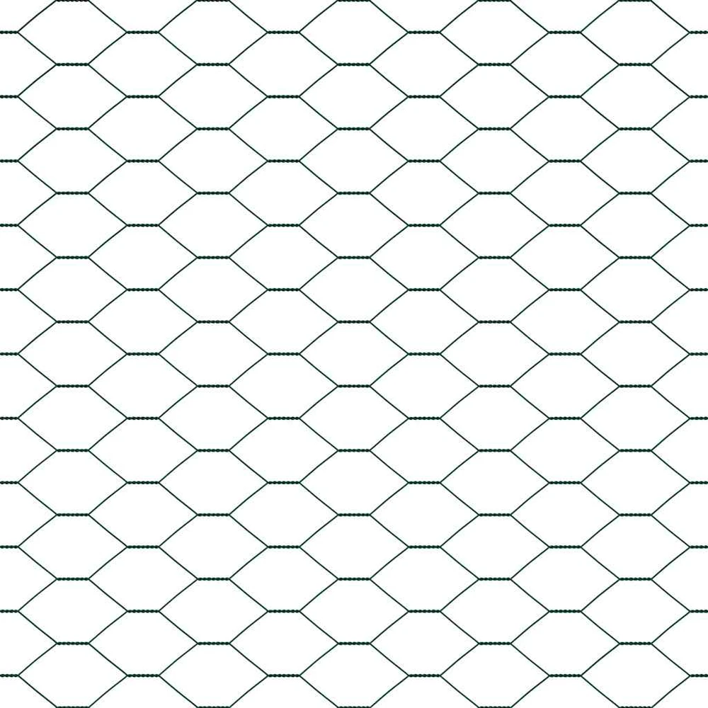 Hexagonal Fence with Post 100 x 1 m PVC dengtas plienas Žalia