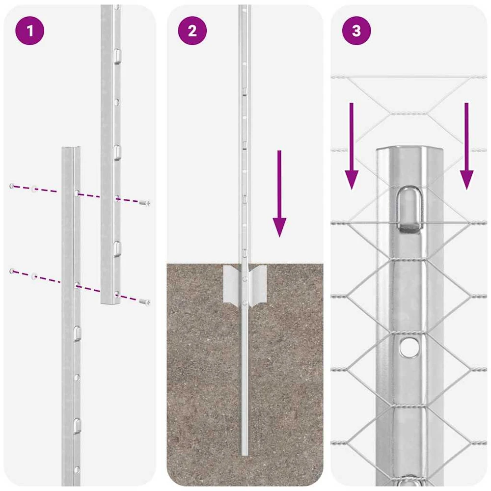 Hexagonal Fence with Post 100 x 1,2 m Galvanizuotas plienas