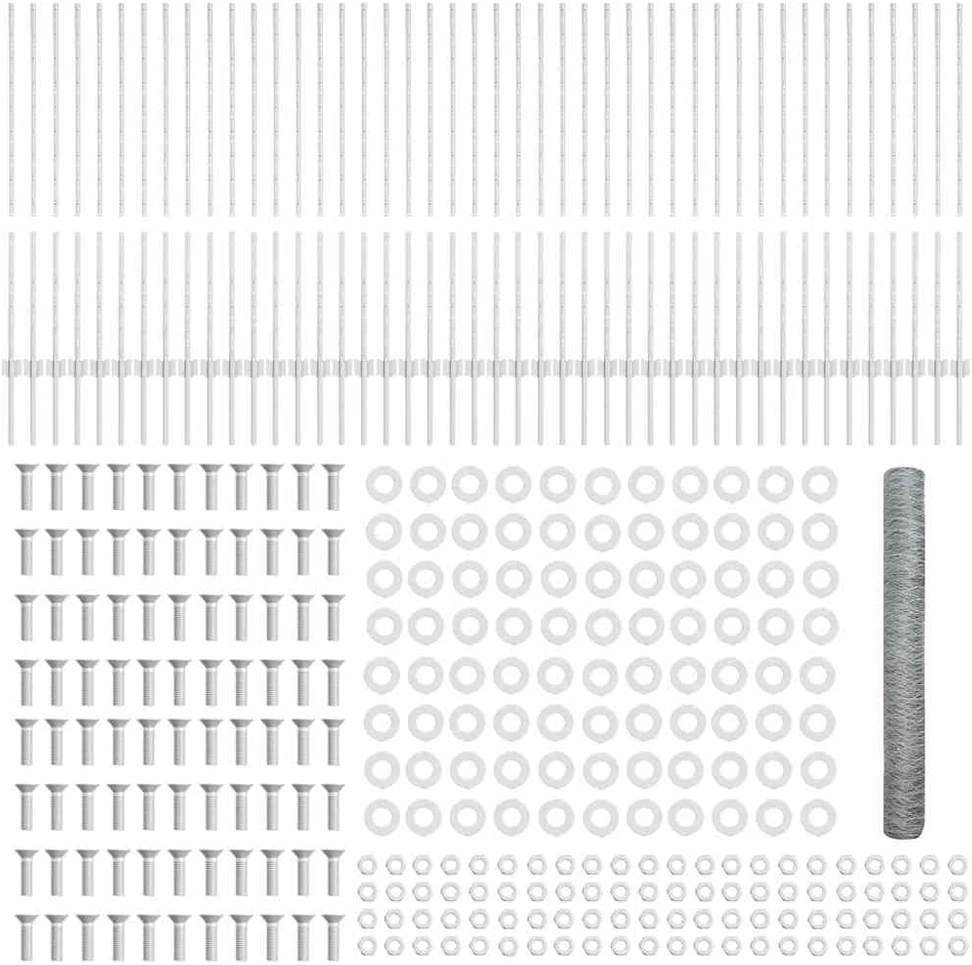 Hexagonal Fence with Post 100 x 1,2 m Galvanizuotas plienas