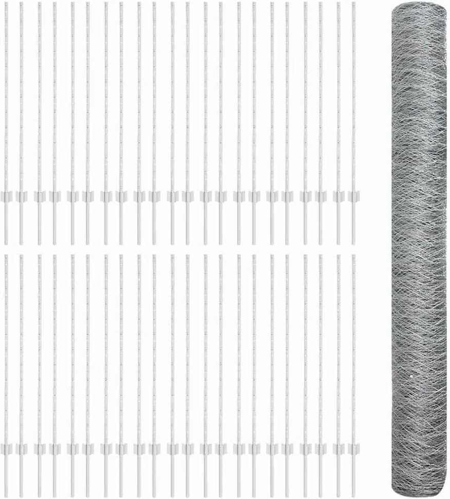 Hexagonal Fence with Post 100 x 1,2 m Galvanizuotas plienas