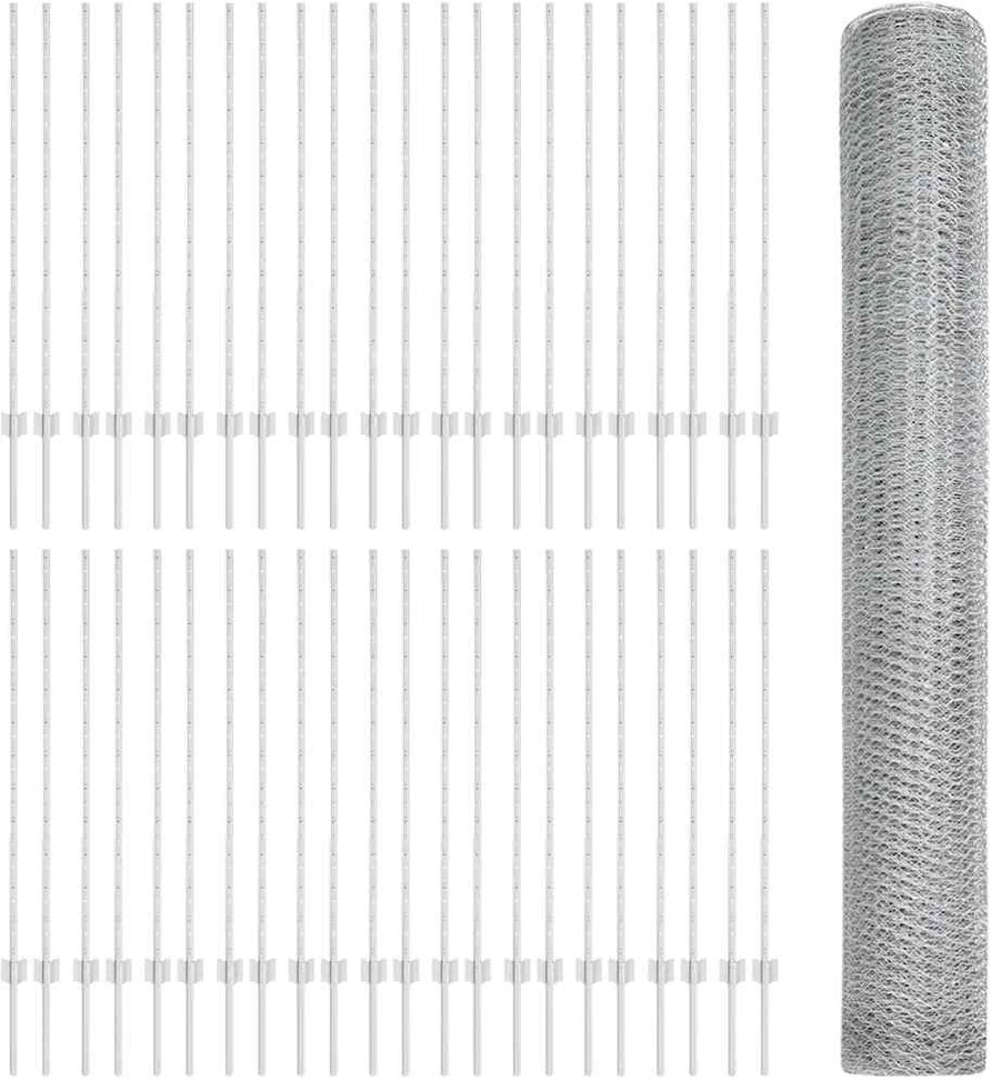 Hexagonal Fence with Post 100 x 1,2 m Galvanizuotas plienas