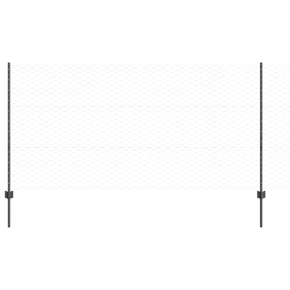Hexagonal Fence with Post 100 x 1,2 m PVC dengtas plienas Pilka