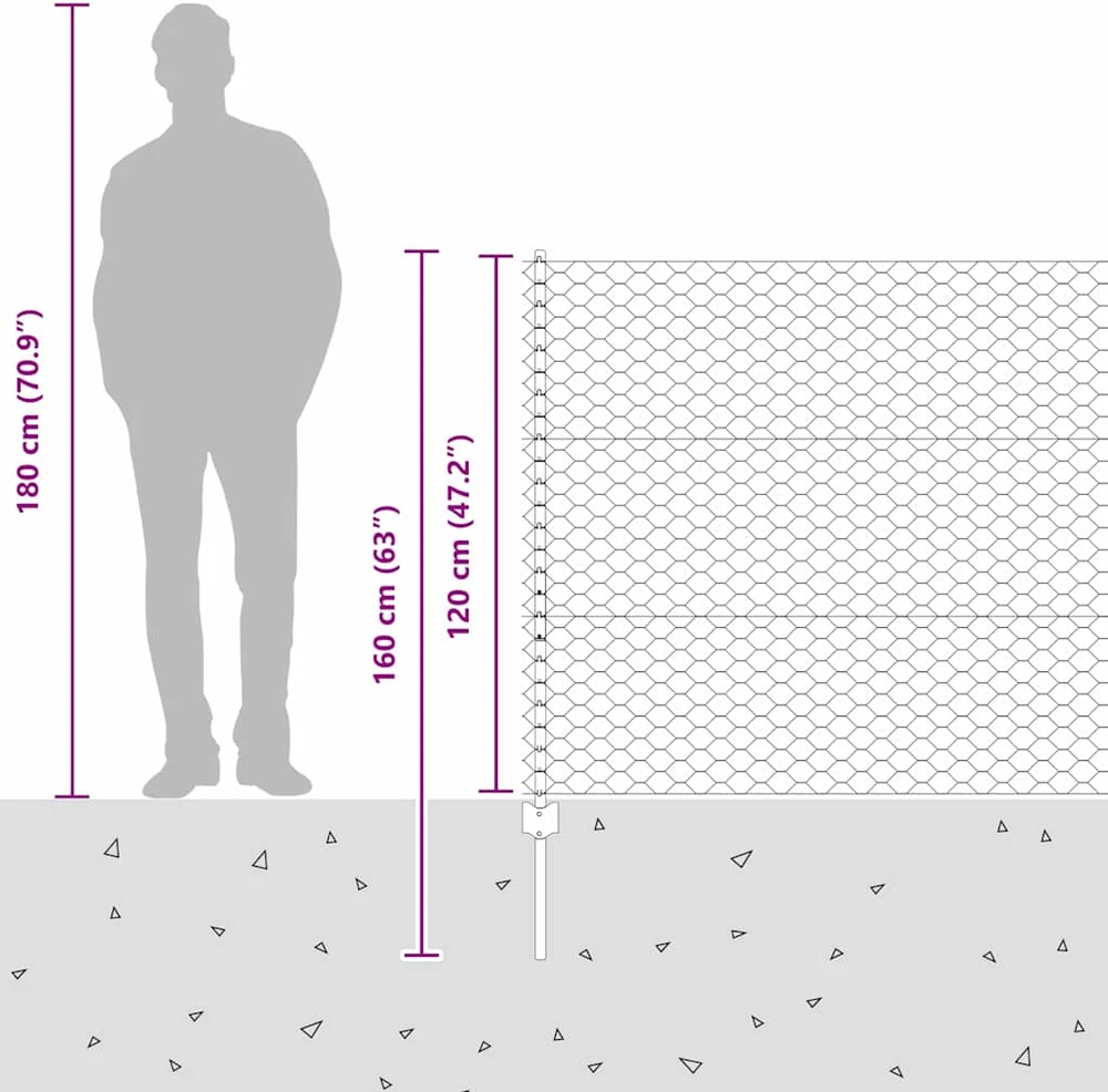 Hexagonal Fence with Post 100 x 1,2 m PVC dengtas plienas Žalia