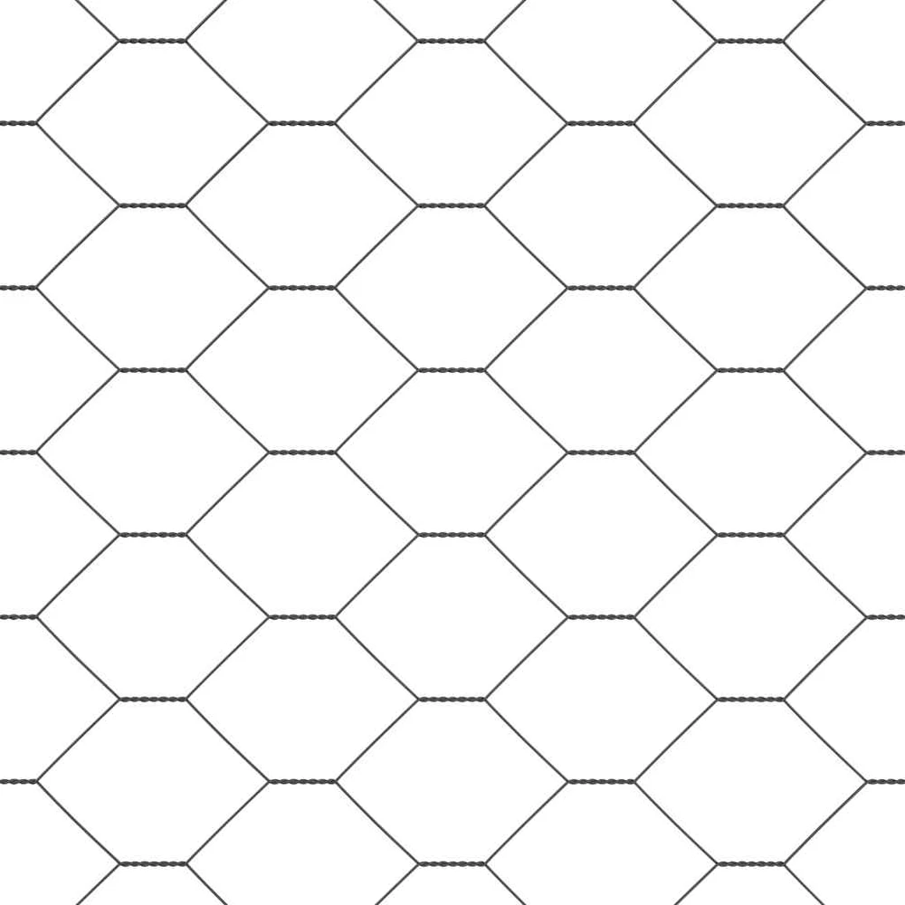 Hexagonal Fence with Post 100 x 1,2 m PVC dengtas plienas Pilka