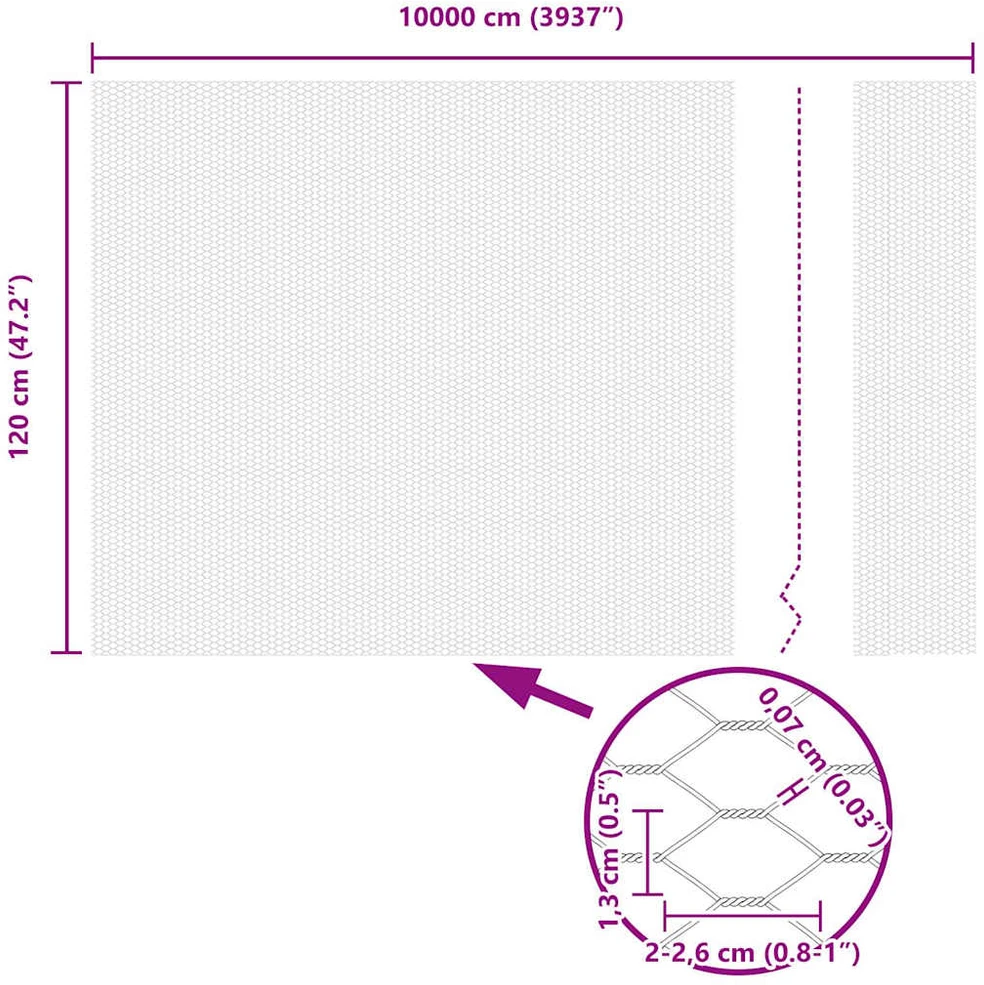 Hexagonal Fence with Post 100 x 1,2 m PVC dengtas plienas Žalia