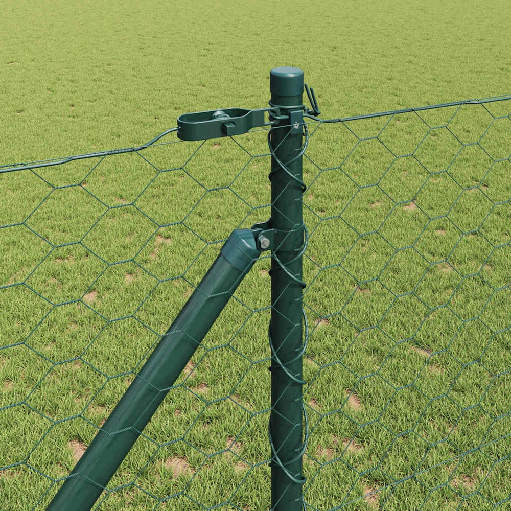 Hexagonal Fence with Post 100 x 1,2 m PVC dengtas plienas Žalia