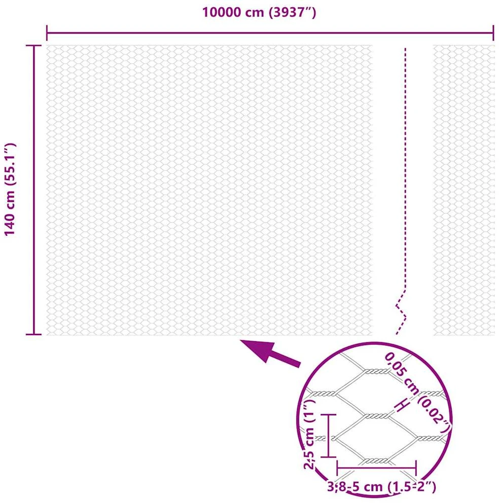 Hexagonal Fence with Post 100 x 1,4 m Galvanizuotas plienas