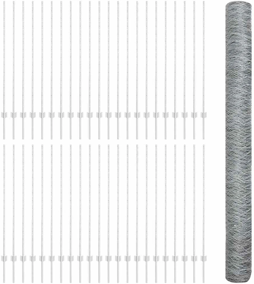 Hexagonal Fence with Post 100 x 1,4 m Galvanizuotas plienas