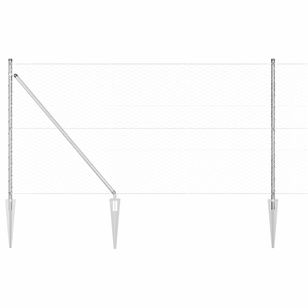 Hexagonal Fence with Post 100 x 1,4 m Galvanizuotas plienas