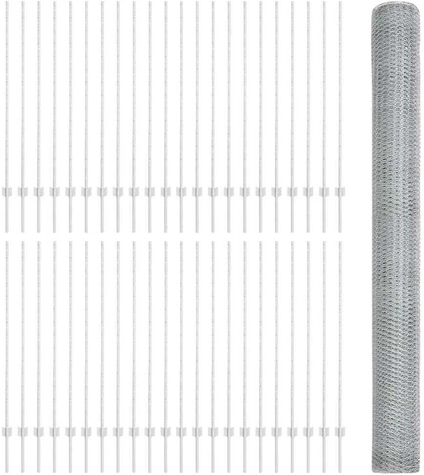 Hexagonal Fence with Post 100 x 1,4 m Galvanizuotas plienas