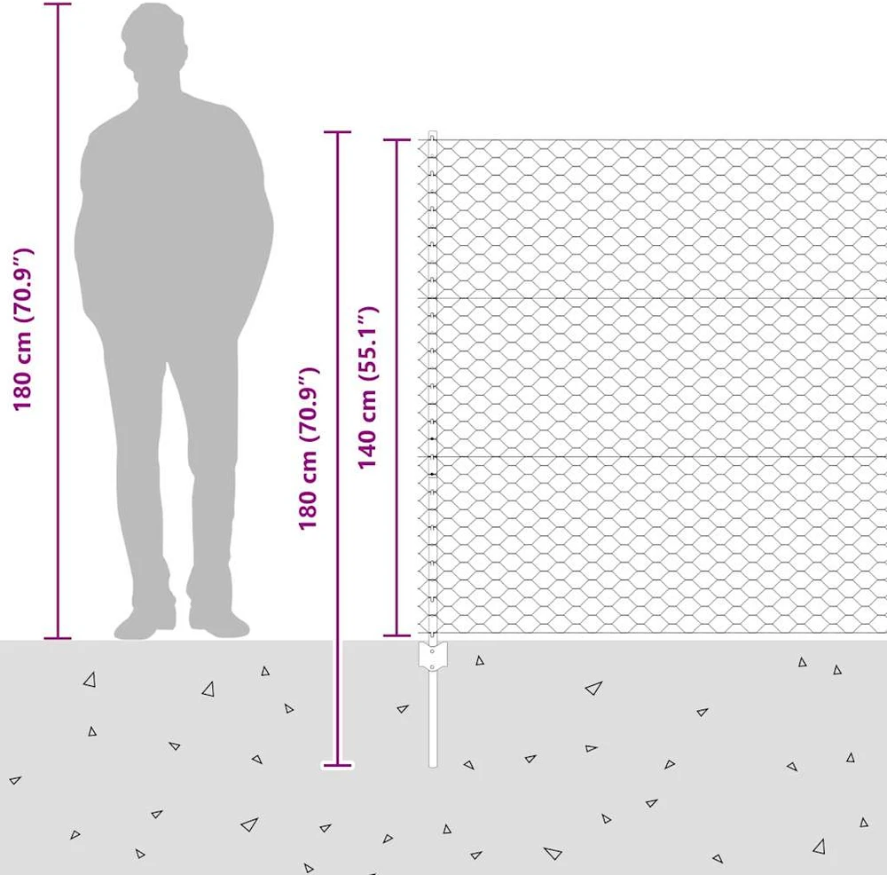 Hexagonal Fence with Post 100 x 1,4 m Galvanizuotas plienas